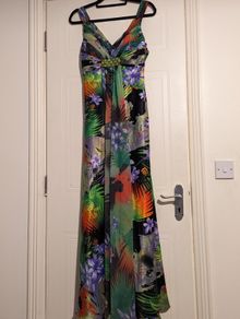 beautiful Libra multi coloured floral maxi dress