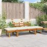 2 in 1 Acacia Garden Bench & Sun Lounger with Cushion Image 2