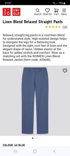 Uniqlo Linen Blend Pants XS