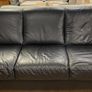 Black leather sofa Image 2