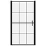 Shower Door Tempered Glass 100x178 cm Black Image 3