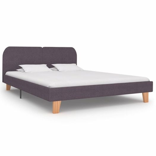 Bed Frame Taupe Fabric 150x200 cm