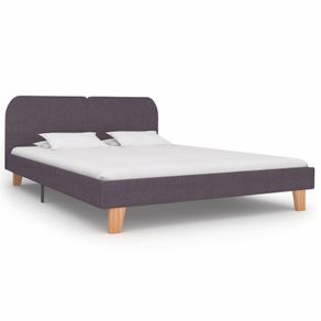 Bed Frame Taupe Fabric 150x200 cm