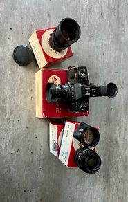 Leicaflex SL2 with 90mm 50mm and 28mm lenses