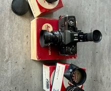 Leicaflex SL2 with 90mm 50mm and 28mm lenses