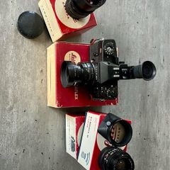 Leicaflex SL2 with 90mm 50mm and 28mm lenses