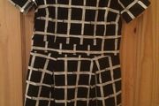 French Connection black paint check dress