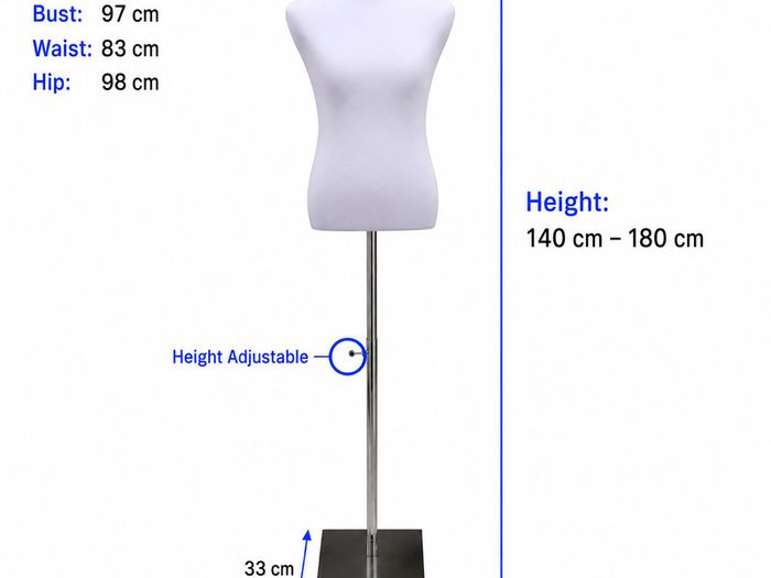 New Mens Tailors Dummy (Black or White) - FREE Delivery