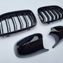 BMW 3 Series E90 E91 Lci Kidney Grilles & Mirror Covers Set Brand New Image 4