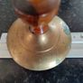 Two Brass & Wood Candle Stick Holders Image 4