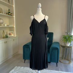 Ladies Black Cold Shoulder Wrap Dress from Boohoo