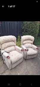 2 x riser recliner electric armchairs