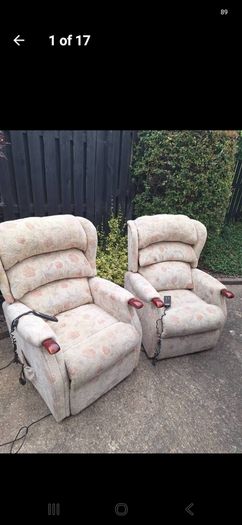 2 x riser recliner electric armchairs