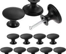 SALE | 12PCS Vintage Cabinet Knobs, Chic Drawer Knobs, Antique Kitchen Cupboard Handles, 30mm Round Furniture Door Knobs, Black