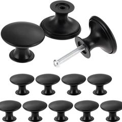 SALE | 12PCS Vintage Cabinet Knobs, Chic Drawer Knobs, Antique Kitchen Cupboard Handles, 30mm Round Furniture Door Knobs, Black