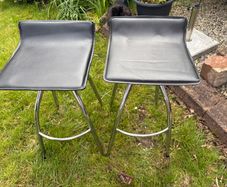 Black leather stools