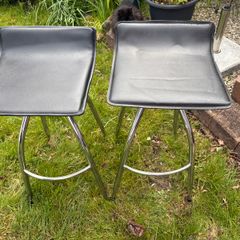 Black leather stools