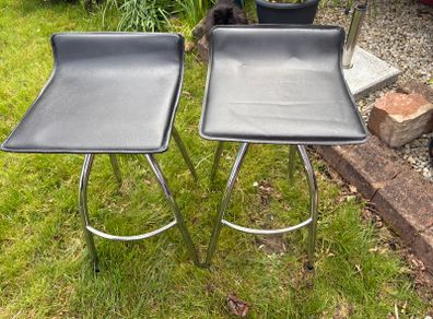 Black leather stools