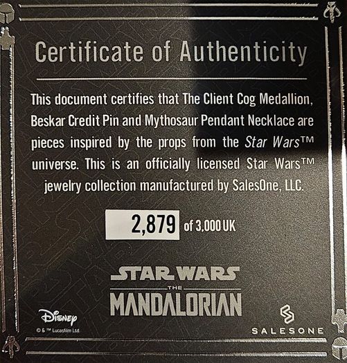 Star Wars The Mandalorian Jewellery Set