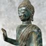 Abhaya Mudra Gesture Of Reassurance (27cm) - Patinated Bronze Image 4