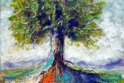 Original Green Tree of Life on 40x50cm Canvas