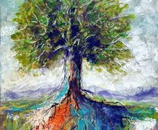 Original Green Tree of Life on 40x50cm Canvas