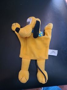 RARE 2001 Pluto 7" McDonald's EUROPE Plush Hand Puppet Disney Disneyland Paris