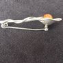 AP Sterling Silver 925 Amber Set Foliate Pin or Brooch 2 Inch Length Image 5