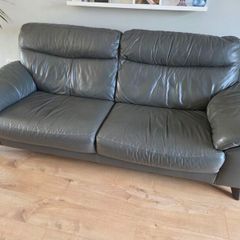 DFS Leather Sofa, Armchair and Ottoman Set