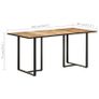 Dining Table 160 cm Rough Mango Wood Image 4