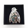 Vintage Mexican Silver And Abalone Brooch Image 10