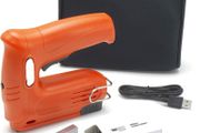 Cordless 4V Nail Gun with Storage Bag &amp; 2,000 Staples, Uses Type 53 Staples &amp; 180 Nails