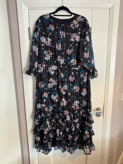 Monsoon Size 24 Navy Dress with Floral Print