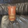 Peach pincher/jug with gold trim. Image 2