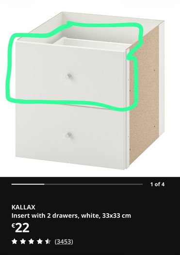 1 x Kallax drawer