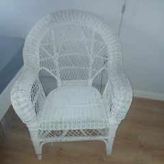 Wicker armchair white