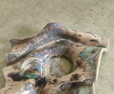 Ceramic ripple pod tea light candle holder by Amanda Murphy  made in Waterford Ireland. The ripple pod is individually hand made so no two pieces are ever the same