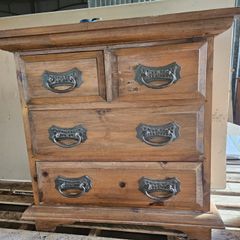 Mexican Corona-style rustic pine 2-over-2 chest of drawers