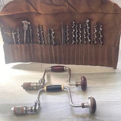 Vintage Hand Brace Drills & Auger Bit Set