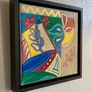 Framed Original Art Cubist Folk Art Original Gift Image 3