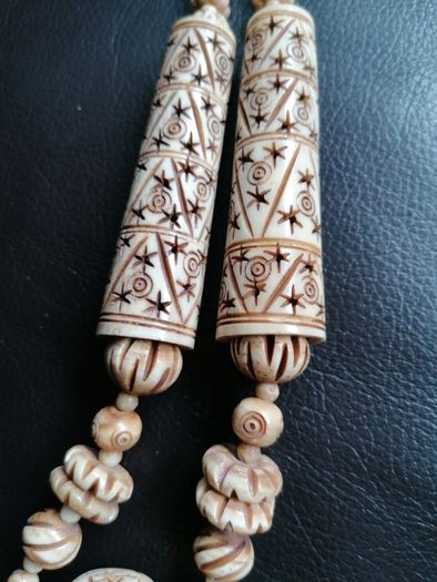 vintage Hand carved bone necklace