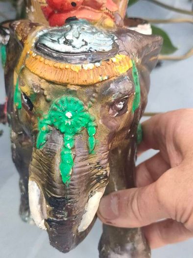 Early 20th Century Hindu Elephant plaster lamp