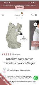 Sandiia baby carrier sage brand new