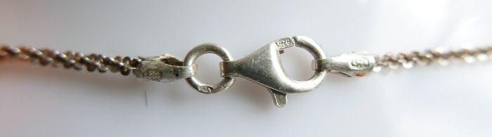 Vintage Italy  925 Sterling Silver 1.9mm Tinsel Chain Necklace Length 20" - 2,9g