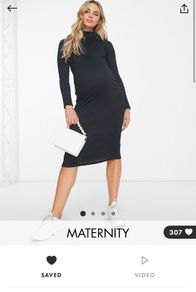 River Island new ribbed maternity dress in black UK12
