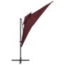 Cantilever Umbrella with Double Top Bordeaux Red 250x250 cm Image 4