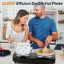 Electric Hobs 2500W Electric Hot Plates for Cooking Portable Hob with 2 Cast Iron Rings/with Dual Temperature Control Image 6