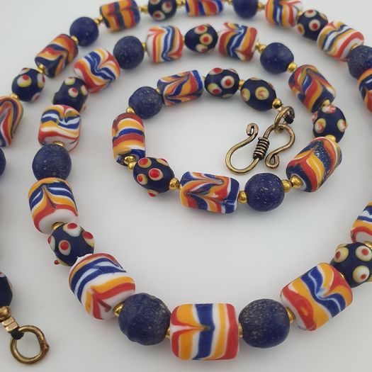 Antique Venetian African Style Mix Glass Necklace