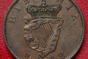 Ireland Hibernia Penny 1822 - King George IV coin
