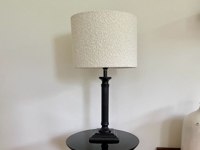 Pair of table lamps with boucle shades